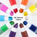 TMOL Washable Finger Paint for Toddlers, 25 PCS Safe Finger Paints, 10 Vibrant Colors (2fl oz), Baby Paint for Hand and Feet, Safe Art Supplies, Early Learning Gifts for Kids Age 3+