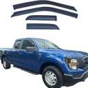 Tape On Window Visors Compatible with 2015-2025 Ford F-150 Extended Cab (SuperCab),2017-2025 F-250/350 SuperDuty Super Cab,Side Vent Window Deflector Rain Guard Shade,Truck Accessories-4pcs