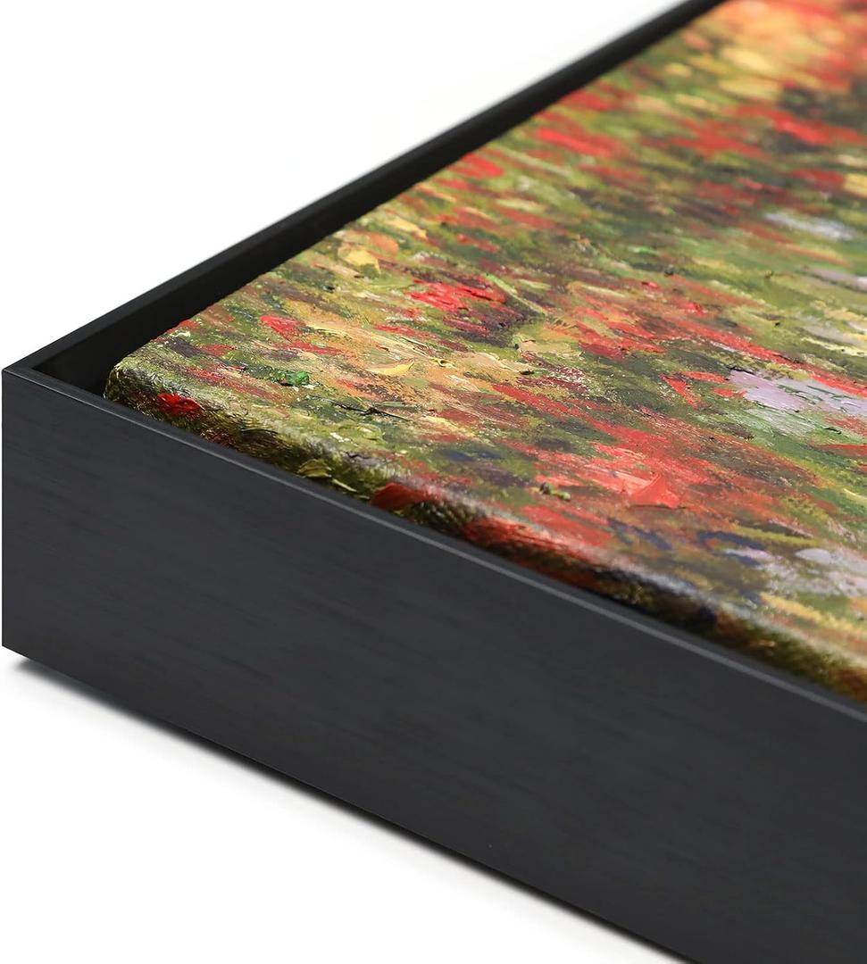 Canvas Floater Frame for 40x40 Oil Paintings, DIY Metal Canvas Floating Frame with 0.8Inch Deep for Classic Vintage Art Prints Artwork Landscape Portrait Living Room Wall Decor (Black)