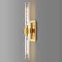 2-Light Bathroom Vanity Light Fixtures, 23" Indoor Wall Sconce with Clear Glass, Modern Cylinder Wall Lights for Bathroom, Bedroom, Hallway, Stairways, Living Room (Brushed Gold)
