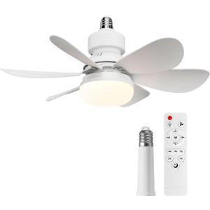 OOWOLF Ceiling Fan with Light and Remote, Low Profile Flush Mount Bladeless Ceiling Fan, 3 Color 3000-5000K, Dimmable LED Light, 3 Wind Speeds, Timer & Memory Function, Quiet Small Ceiling Fan 20.5"