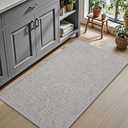 DEXI Bathroom Rug Non Slip Washable, 43x24 Ultra Thin Bath Mat, Grey