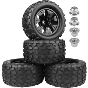 1/10 Scale RC Truck Wheels and Tires 2.8" Monster Tires 12mm Hex for Traxxas Rustler Stampede 4x4 Vxl 2WD Redcat Volcano Epx Pro 4PCS