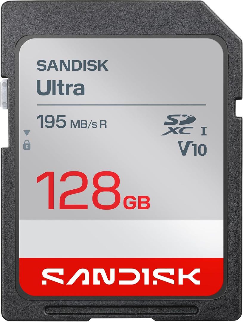 SANDISK 128GB Ultra SDHC UHS-I Card and SDXC UHS-I Card - Up to 195MB/s Read Speed, Full HD Video, V10, U1, C10 - SDSDUVQ-128G-GN6IN