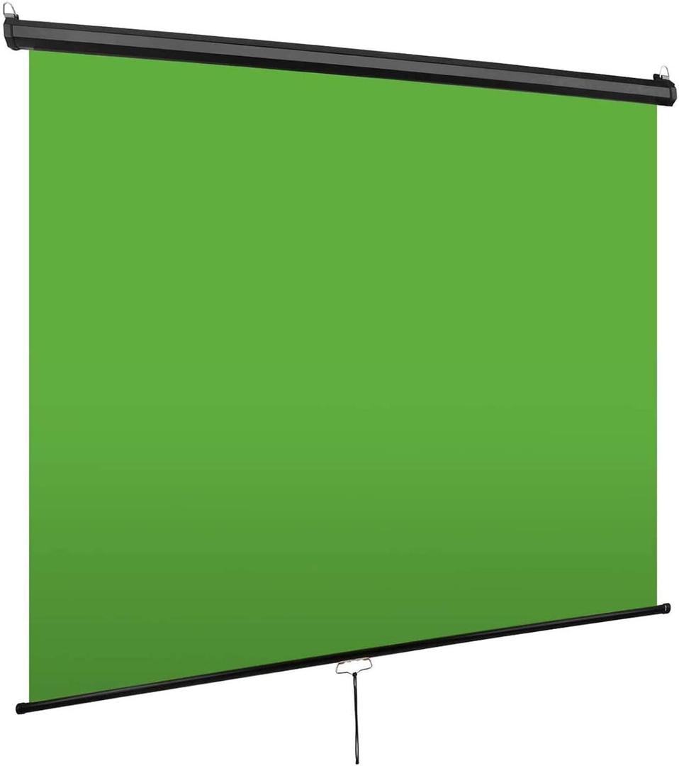 EMART Retractable Green Screen 75 x 79 Inch Collapsible Pull Down Chromakey, Mountable-75"x79"