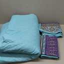 WONGS BEDDING Boho Quilt King Size, Blue Purple Bohemian King Quilt, Lightweight Microfiber Bed Decor Bedspread for All Season 103"x90"(3 Pieces)