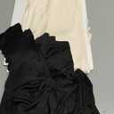 Panitay 2 Sets Women's Silk Thermal Underwear Set Mulberry Silk Long Base Layer Pajamas Top Bottom for Winter (Black, Beige) S