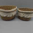 Okuna Outpost Woven Baskets for Storage, Round Basket for Laundry Room Organization(2 Sizes, 2 Pack)
