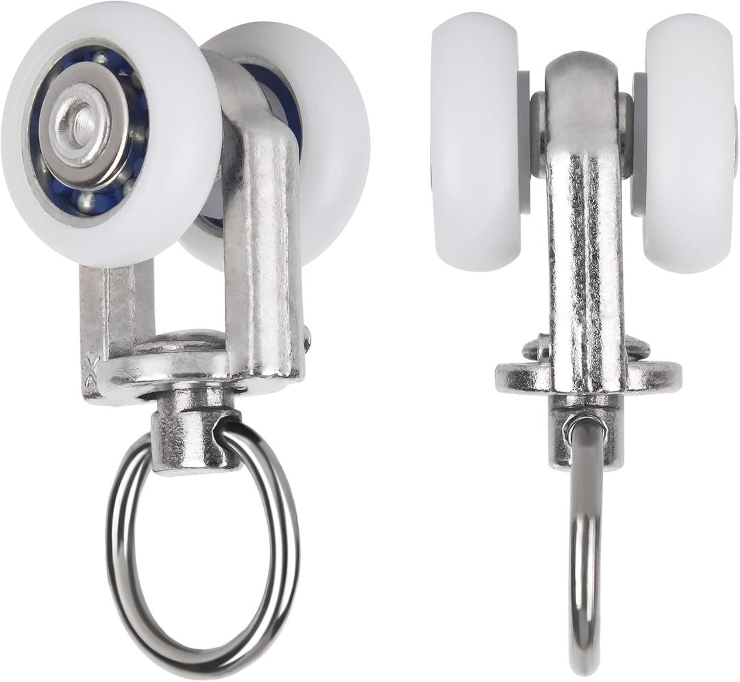 Curtain Track Rollers Curtain Mute Wheel Rollers Hook Pulley Runners/Sliders for Ceiling/Wall Mount Curtain Tracks 30PCS