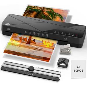 Crenova Laminator Machine 13 inch,Laminator Touch Screen with 50 Laminating Sheets, 60s Quick Warm Up Auto Off, Hot and Cold Laminator ABS Jam Free, Laminator for Home Office School, Black