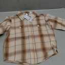 The Children's Place baby-boys And Newborn Button Down Shirt and Pants, 2 Piece Outfit (Iced Coffee Flannel)