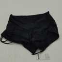 Buauty Women's Swim Shorts High Waisted Bathing Suit Bottoms Adjustable Side Tie Swimsuit Boy Short Pants Swimwear UPF50+ (Medium, Black)