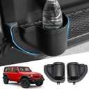 Front Door Pockets Fit forJeep Wrangler JL 2018-2023 2024 Front Cup Holders for Jeep Wrangler JL Accessories Door Storage Black 2PCS