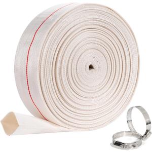 Pool Backwash Hose 4"x100 ft Heavy Duty PVC Discharge Hose for Swimming Pool with 2 Clamps General Purpose Lay-Flat Pump Drain Pipe for Garden Irrigation White