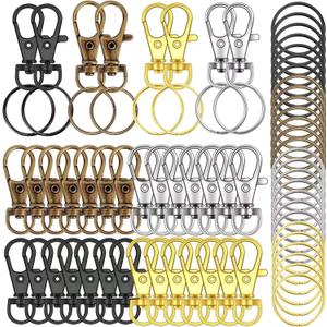 70PCS Swivel Snap Hooks with Key Rings, Metal Lobster Claw Clasp, Keychain Rings for Crafts(Mixed Color, 1.25inch(32mm)