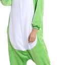 Unisex Adult Animal Onesie Pajamas, Men Women Flannel Halloween Cosplay Costume (XX-Large, Frog)