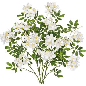 DILATATA Artificial White Flowers 29.5 Inch Long Stem Locust Flower Stems Faux Silk Sophora Japonica Blooms for Home Decor Wedding Centerpieces Wreath Farmhouse Floral Arrangements