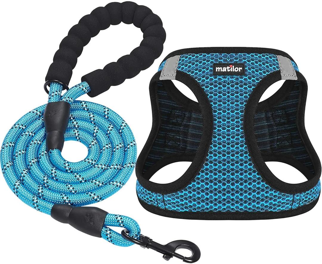 Dog Harness Step-in Breathable Puppy Cat Dog Vest Harnesses for Small Medium Dogs (Medium (Chest 13.5''-16.5'', Weight 10-15 lb), Blue)