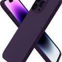 ORNARTO Compatible with iPhone 14 Pro Max Case 6.7, Slim Liquid Silicone 3 Layers Full Covered Soft Gel Rubber Phone Case Protective Cover with Microfiber Lining 6.7 inch-Elderberry