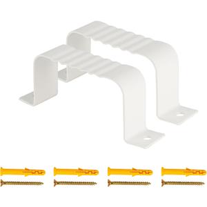 Ionela 2PCS Gutter Downspout Strap-3" x 4" Aluminum Alloy Leader Strap Gutter Bracket 3 X 4, White