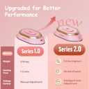 Newbealer Travel Iron with Global Voltage, 100-240V Mini Dry Iron for Clothes (No Steam), Max 300W, 60s Heat Up, 302 Non-Stick Ceramic Soleplate, 0.8lbs Ultra-Lightweight (Pink)