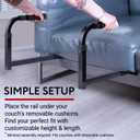 Impresa Arm Chair Stand Assist Rail - Black, Modern, Solid, S-Shape - Heavy Duty Adjustable Chair Support Stand - Quick Setup Couch Lift for Standing