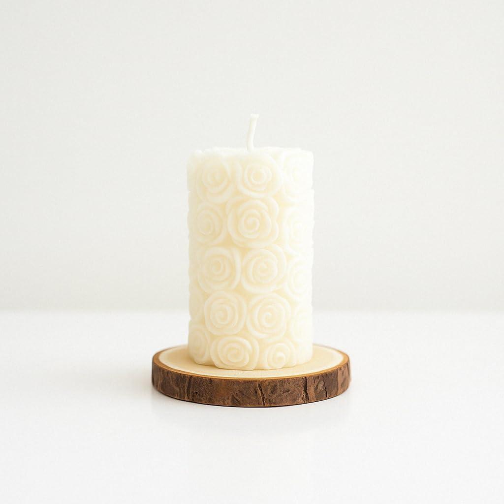 3D Rose Soy Wax Candle (White)