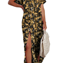 Herseas Swimsuit Cover Ups Beach Dresses for Women 2024 Vacation Casual Short Sleeve Button Down Dress Long Kimonos Cardigans Bathing Suit Coverups Orange Small 4 6