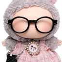 3 x 17cm Doll Clothes for Labubu, Clothing Outfits & Accessories Set, Dress Up Outfit for Labubu Doll with Purse Shoes Glasses (Pink Dress Set)