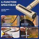 4-Mode Kitchen Faucet with Pull Down Sprayer, Waterfall Kitchen Sink Faucet Single Handle Stainless Steel Faucet for Farmhouse, RV, Laundry & Utility Sink