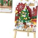 Mini Building Christmas Tree 3D Painting Block Set, 667PCS DIY Creative Stereograph Building Model Kit, MOC Construction Toy, Not Compatible with Maior Brands Building Bricks (1283)