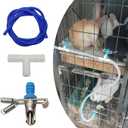 Automatic Rabbit Watering System Kit Include 10 Nipple Drinker Feeders,ID 5/16'' Hose,Barb Valve Fitting to G 1/2'' Thread Connector,Rodent Poultry Watering System Bucket Connector
21 Feet