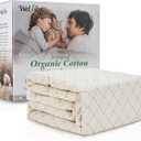 Organic Cotton Mattress Protector Waterproof Mattress Protectors Noiseless 3D Air Fabric Mattress Cover Breathable Protectors Bed Cover Washable with Deep Pocket King 78"X80" (Ivory)