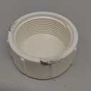 1-1/2 Inch FNPT Female Pipe Thread Plastic Pipe End Cap - 1-1/2 PVC Threaded Pipe Cap - PVC Pipe Fittings 1 1/2 Inch End Cap Sch 40 - PVC Threaded Plug for Home Sewer Plumbing Water Line -White