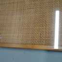 18" x 24" Bulletin Board, Round-Edged Rectangle Rattan Corkboard, Wooden Frame Boho Style Wall Organizer,4560Teng