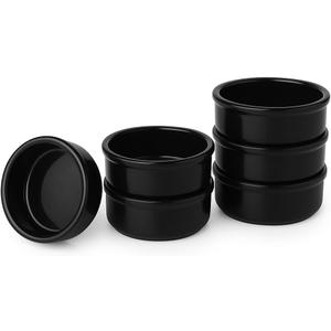 Areste Mexican Clay Cookware Set of 6 – Full Black Terracotta Pots, Bowls, Plates & Serving Dishes – Spanish Earthenware for Baking, Yogurt, Kheer, Meat, Vegetables – Cazuelas Mexicana