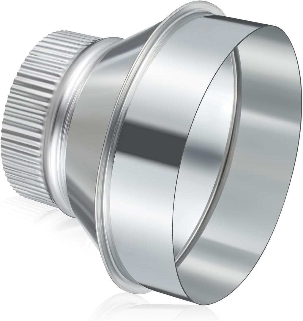 6 Inch to 4 Inch Duct Reducer Increaser Galvanized Steel Air Duct Adapter Round Crimped Pipe Connector Fitting Coupling for HVAC Ventilation Systems