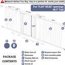 Extra Wide Baby Gates for Doorways 71.65"-85.82" Extra Wide Baby Gate Dog gate Pressure Mounted No Drilling with Walk-Through, Auto-Close & Dual-Direction Swing for Large Wide Opening White