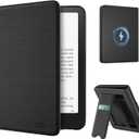 CoBak Wireless Charge Stand Case for 7" Kindle Paperwhite 12th Gen 2024 and Kindle Colorsoft with Hand Strap - Compatible with iPhone MagSafe, for Samsung/Anker Wireless Charging Pads, Auto Sleep Wake