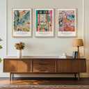 Framed Matisse Wall Art, 3 Piece Large Canvas Abstract Art Prints for Living Room, Henri Matisse Famous Landscape Painting Picture - Total Size 30x60, 20"W x 30" H x 3Pcs