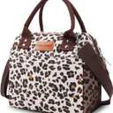 BALORAY Lunch Bag for Women Men, Large Adult Insulated Lunch Box for Office Work School Picnic Beach, Leakproof Lunch Cooler Tote Bag with Adjustable Shoulder Strap (Leopard)