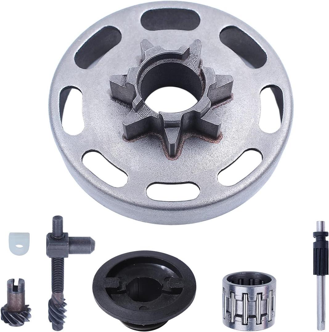 Adefol 325"-7T Clutch Drum Kit for Husqvarna 435 435E 440 440E Chainsaw Replacement Part with Oil Pump,Clutch Bearing, Worm Gear,Chain Adjuster for 503894701, 505441501, 544212402