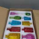 Coloch Set of 10 Colored Bud Vases, Assorted Small Glass Flower Vases Vintage Carved Floral Vase Single Bud Vase in Bulk for Centerpieces, Parties, Wedding Decoration, Office, Home