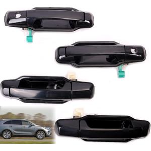 Black Exterior Door Handles Set, fits for Kia Sorento 2003-2009 Replace 82650-3E000 83660-3E000, Front Rear & Left Right Outside Door Handle, 4pcs