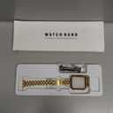 QUNDAXI Slim Watch Band Compatible with Apple Watch 41mm 45mm 42mm 44mm 40mm 38mm Metal Stainless Steel Watchband Suitable for iWatch 11/10/9/8/7/6/5/4/3/2/1/SE Series Women Luxury Strap (Gold)