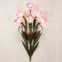 Vintage Flower Shape Plug-in Wall Sconce with Pink Glass Shade Elegant Wall Light, Floral Bedside Wall Lamp for Entrance, Bedroom, Hallway