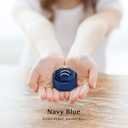 Velvet 3 Slots Jewelry Ring Box Engagement Wedding Box Keepsake Box Bridal Photo Ring Triple Slots Octagon (Navy Blue)
