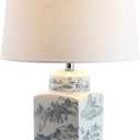 JONATHAN Y JYL5052A Audrey 24.5" Chinoiserie LED Table Lamp Cottage French Country Bedside Desk Nightstand Lamp for Bedroom Living Room Office College Bookcase LED Bulb Included, Blue/White
