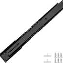 LONTAN 2 Pcs Black Center Mount Drawer Slides 18 Inch - Bottom Centered Drawer Mount 3/4 Extension Heavy Duty Drawer Glides for Cabinets, Dressers, and Furniture  Smooth and Quiet Operation