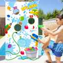 Toss Game Banner for Water Balloons, 4 Score Holes Shooter Target for Water Gun, Swimming Pool Fun Addition Toy for Throwing Water Bomb, Summer Splash Fun for Kids Adults, Pool Party Supplies
